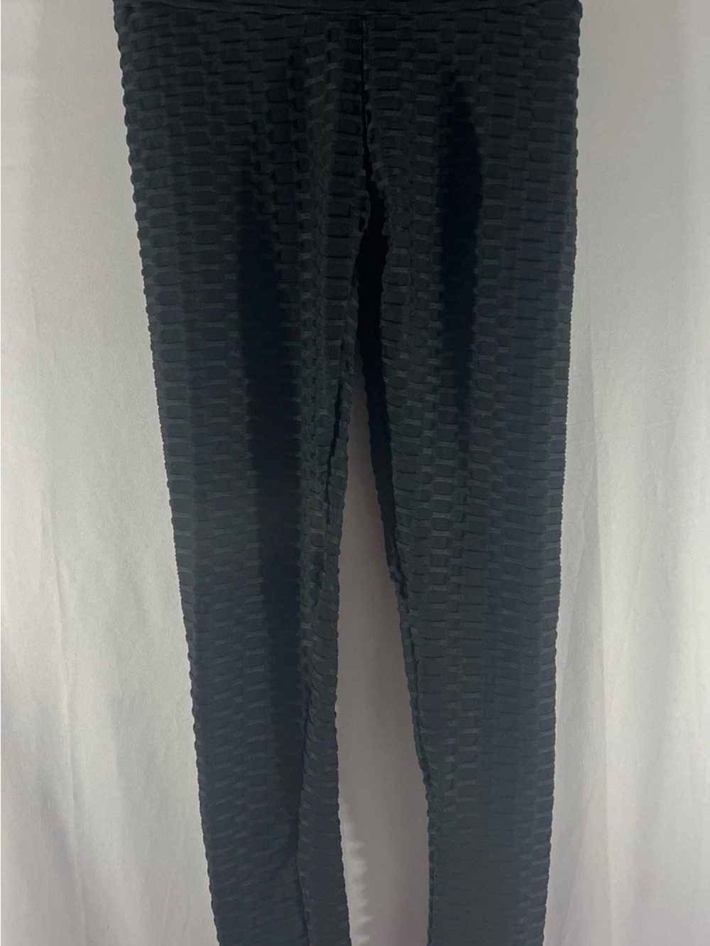 Black rib Textured cinch butt women’s Stretch Pants